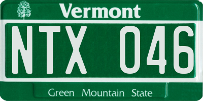 VT license plate NTX046