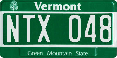 VT license plate NTX048