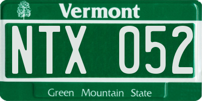 VT license plate NTX052