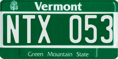 VT license plate NTX053