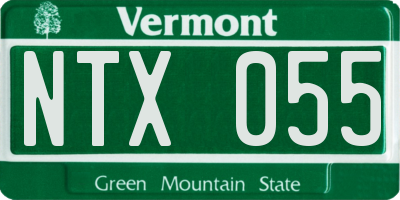 VT license plate NTX055