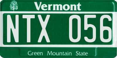 VT license plate NTX056