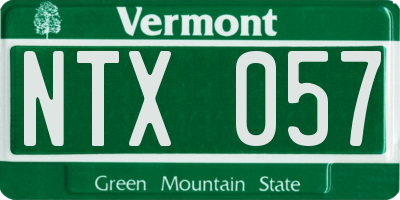VT license plate NTX057