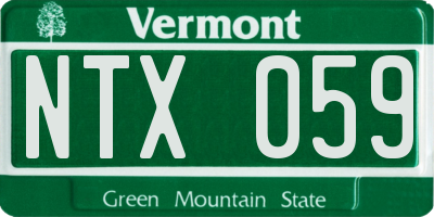 VT license plate NTX059