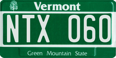 VT license plate NTX060