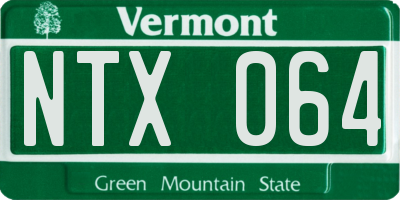 VT license plate NTX064