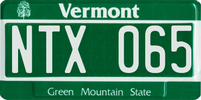 VT license plate NTX065