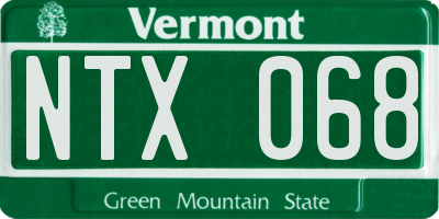 VT license plate NTX068