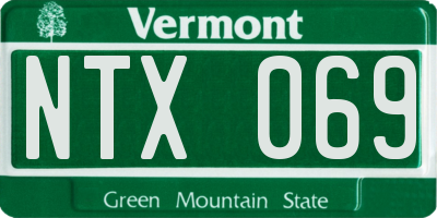 VT license plate NTX069