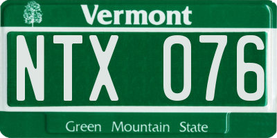 VT license plate NTX076