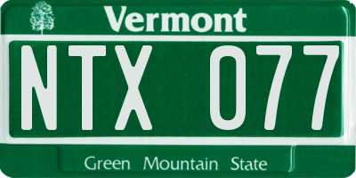 VT license plate NTX077