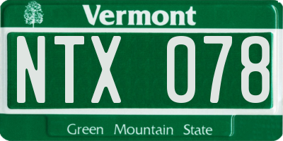 VT license plate NTX078