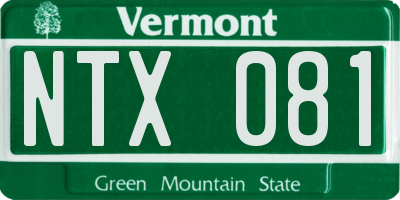 VT license plate NTX081
