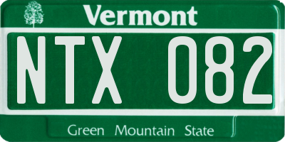 VT license plate NTX082