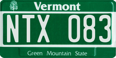 VT license plate NTX083