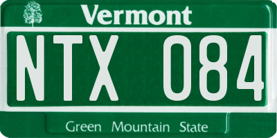VT license plate NTX084