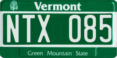 VT license plate NTX085