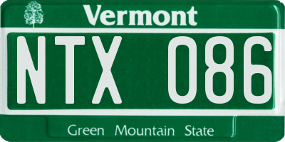 VT license plate NTX086