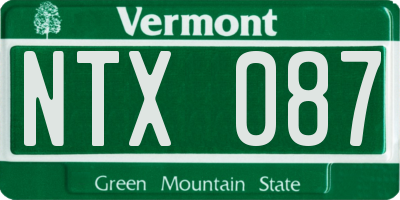 VT license plate NTX087
