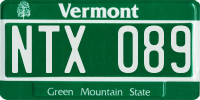 VT license plate NTX089