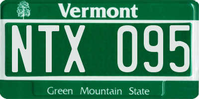 VT license plate NTX095