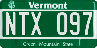 VT license plate NTX097