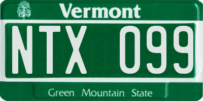 VT license plate NTX099