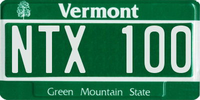 VT license plate NTX100