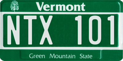 VT license plate NTX101
