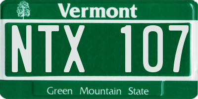 VT license plate NTX107
