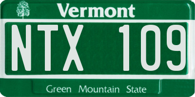 VT license plate NTX109