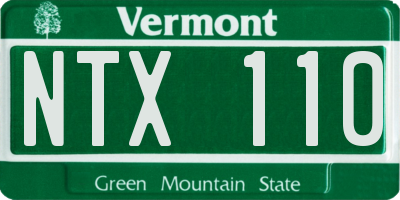 VT license plate NTX110