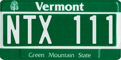 VT license plate NTX111