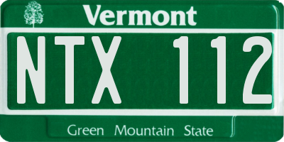 VT license plate NTX112