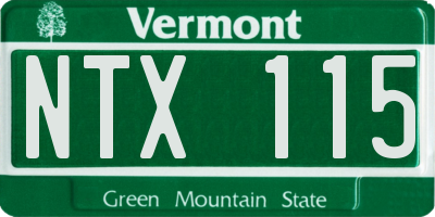VT license plate NTX115