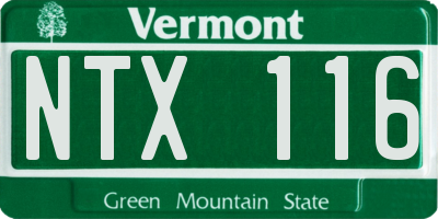 VT license plate NTX116