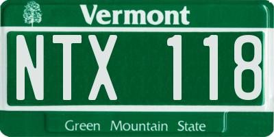 VT license plate NTX118