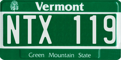 VT license plate NTX119