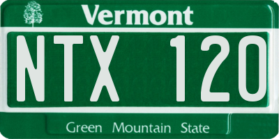 VT license plate NTX120