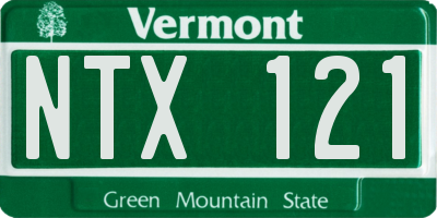 VT license plate NTX121