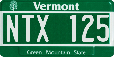 VT license plate NTX125
