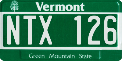 VT license plate NTX126