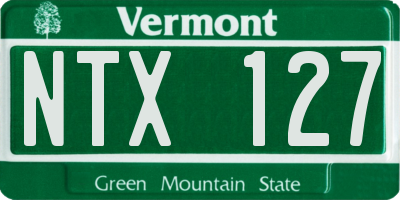 VT license plate NTX127