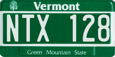 VT license plate NTX128