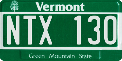 VT license plate NTX130
