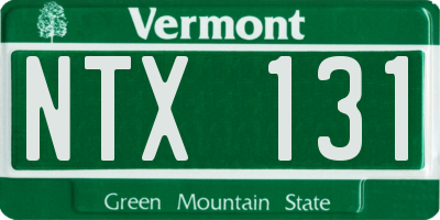 VT license plate NTX131