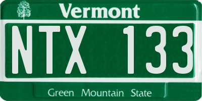 VT license plate NTX133