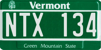 VT license plate NTX134