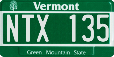 VT license plate NTX135
