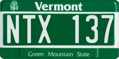 VT license plate NTX137